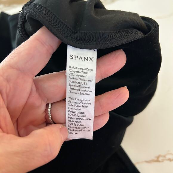 Spanx Pants Leggings Velvet Black SZ2X Pull-on Straight Leg High Rise Slimming - Picture 6 of 9